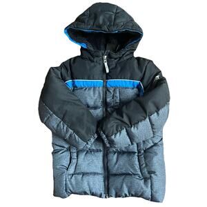 ZeroXposur Boys Blue Black Gray Sz 5T Winter Puff Jacket Coat EUC
